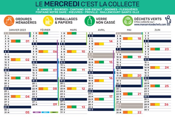 calendrier déchets évt